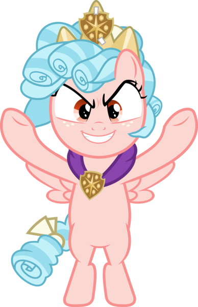 Size: 5516x8533 | Tagged: safe, artist:jhayarr23, derpibooru import, cozy glow, pegasus, pony, school raze, absurd resolution, cozy glow is best facemaker, crazy glow, crown, evil, female, filly, foal, insanity, jewelry, pure concentrated unfiltered evil of the utmost potency, pure unfiltered evil, regalia, simple background, solo, transparent background, vector