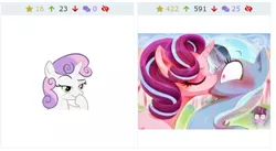 Size: 488x267 | Tagged: suggestive, artist:sunibee, derpibooru import, starlight glimmer, sweetie belle, trixie, twilight sparkle, twilight sparkle (alicorn), alicorn, pony, unicorn, derpibooru, blushing, emoji, evil grin, eyes closed, eyeshadow, female, french kiss, grin, jealous, juxtaposition, juxtaposition win, kissing, lesbian, lipstick, makeup, mare, meme, meta, shipper belle, shipper on deck, shipping, shocked, smiling, startrix, surprise kiss, sweat, vector, wide eyes