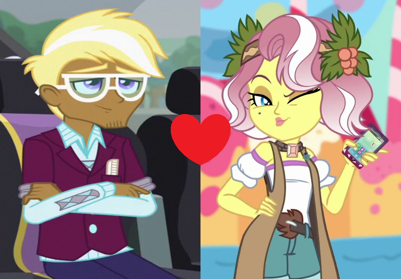 Size: 1026x714 | Tagged: safe, derpibooru import, edit, edited screencap, editor:jdueler11, screencap, trenderhoof, vignette valencia, equestria girls, equestria girls series, friendship games, rollercoaster of friendship, crack shipping, cropped, female, heart, male, mobile phone, one eye closed, phone, shipping, shipping domino, straight, trenette, wink