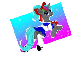 Size: 1600x1200 | Tagged: safe, artist:silversthreads, derpibooru import, oc, oc:diamond sharp, unofficial characters only, pony, unicorn, clothes, female, mare, school uniform, schoolgirl, simple background, solo, transparent background