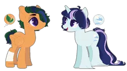 Size: 701x391 | Tagged: safe, artist:m-00nlight, derpibooru import, oc, oc:ash pines, oc:dawn estrella, unofficial characters only, pegasus, pony, unicorn, female, half-siblings, male, mare, offspring, parent:flash sentry, parent:timber spruce, parent:twilight sparkle, parents:flashlight, parents:timbertwi, simple background, stallion, transparent background, unshorn fetlocks