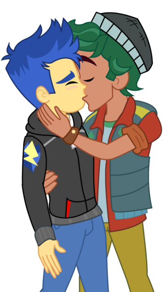 Size: 1024x1820 | Tagged: safe, artist:supermaxx92, derpibooru import, flash sentry, timber spruce, human, equestria girls, equestria girls series, eyes closed, gay, humanized, kissing, male, shipping, simple background, timberflash, transparent background, vector