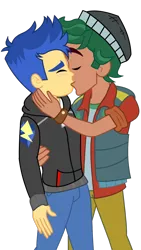 Size: 1024x1820 | Tagged: safe, artist:supermaxx92, derpibooru import, flash sentry, timber spruce, human, equestria girls, equestria girls series, eyes closed, gay, humanized, kissing, male, shipping, simple background, timberflash, transparent background, vector