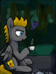 Size: 234x307 | Tagged: safe, artist:tigan, derpibooru import, princess luna, oc, oc:platinumdrop, pony, cup, flockmod, teacup