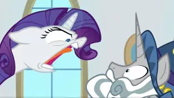 Size: 1920x1080 | Tagged: safe, derpibooru import, screencap, rarity, star swirl the bearded, pony, unicorn, friendship university, angry, female, hat, male, mare, rage, rarity is not amused, screaming, shocked, shouting rarity, stallion, unamused