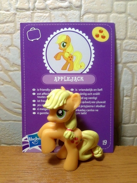 Size: 1620x2160 | Tagged: safe, derpibooru import, official, applejack, pony, blind bag, blind bag card, irl, merchandise, photo, toy, wave 3