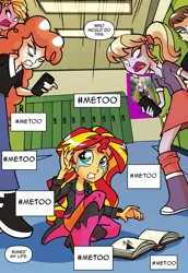 Size: 726x1057 | Tagged: safe, derpibooru import, edit, edited screencap, screencap, sunset shimmer, equestria girls, spoiler:comic, spoiler:comicholiday2014, #metoo, anime, asia argento, crying, feminism, hashtag, high school dxd, highschool dxd, me too, op is a goose, politics, sad, sunsad shimmer