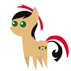 Size: 1080x1080 | Tagged: safe, artist:archooves, derpibooru import, oc, oc:syriana, ponified, pony, /mlpol/, flag waving, nation ponies, pointy ponies, simple background, solo, starry eyes, syria, transparent background, wingding eyes