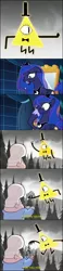 Size: 604x2584 | Tagged: safe, derpibooru import, edit, edited screencap, screencap, princess luna, pony, a royal problem, bill cipher, comic, gideon gleeful, gravity falls, nightmare, screencap comic, teeth