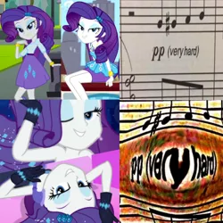 Size: 1080x1080 | Tagged: suggestive, derpibooru import, edit, edited screencap, screencap, rarity, best trends forever, equestria girls, equestria girls series, player piano, the other side, bedroom eyes, implied erection, innuendo, looking at you, meme, one eye closed, peepee, sexy, very hard, wink