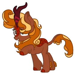 Size: 731x713 | Tagged: safe, artist:skystar20, derpibooru import, oc, unofficial characters only, kirin, adoptable, female, hair over one eye, raised hoof, simple background, solo, transparent background