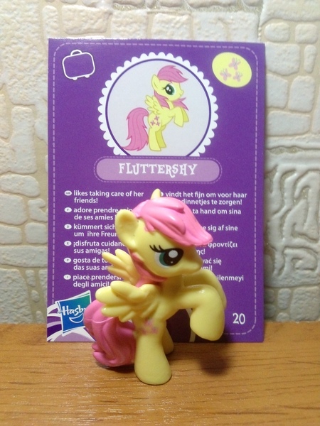 Size: 1620x2160 | Tagged: blind bag, blind bag card, derpibooru import, fluttershy, irl, merchandise, official, photo, safe, toy, wave 3