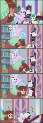 Size: 1042x2953 | Tagged: book, bookshelf, chains, chair, chancellor neighsay, charging, comic, derpibooru import, desk, door, edit, edited screencap, lantern, lock, lockpicking, nickelodeon, padlock, payback, push, safe, sandbar, scared, school raze, screencap, screencap comic, silverstream, skull, trapped, yona