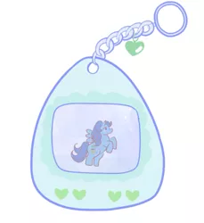 Size: 1151x1257 | Tagged: safe, artist:brokenjuniperart, derpibooru import, blueberry baskets, pegasus, pony, cute, female, g1, mare, solo, tamagotchi