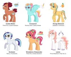 Size: 1600x1279 | Tagged: safe, artist:cascayd, derpibooru import, oc, unofficial characters only, adoptable, for sale, magical lesbian spawn, next generation, offspring, open, parent:applejack, parent:cheese sandwich, parent:coloratura, parent:fleur-de-lis, parent:pinkie pie, parent:prince blueblood, parent:rainbow dash, parent:rarity, parents:cheesepie, parents:fleur-de-blueblood, parents:rarajack, parents:rarilane, parents:zephdash, parent:thunderlane, parent:zephyr breeze, simple background, white background