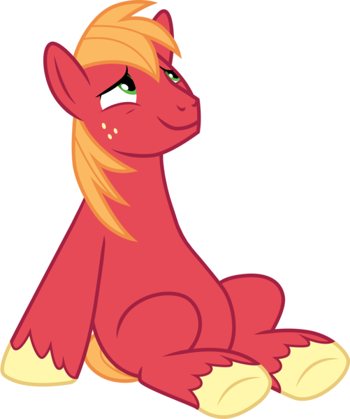 Size: 3000x3590 | Tagged: safe, artist:cloudyglow, derpibooru import, edit, editor:slayerbvc, vector edit, big macintosh, earth pony, pony, the break up breakdown, accessory-less edit, looking up, male, missing accessory, missing cutie mark, simple background, sitting, solo, stallion, transparent background, unshorn fetlocks, vector