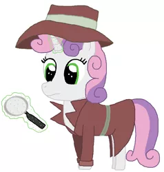 Size: 957x1007 | Tagged: decective, derpibooru import, ponyville mysteries, safe, sweetie belle