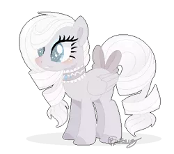 Size: 474x419 | Tagged: safe, artist:6-fingers-lover, derpibooru import, oc, oc:white diamond, unofficial characters only, pegasus, pony, bow, female, magical lesbian spawn, mare, offspring, parent:derpy hooves, parent:rarity, parents:derpity, simple background, solo, tail bow, transparent background