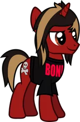 Size: 812x1233 | Tagged: safe, artist:lightningbolt, derpibooru import, ponified, pony, unicorn, .svg available, all time low, clothes, dyed mane, dyed tail, hair over one eye, horn, jack barakat, male, shirt, simple background, smiling, smirk, solo, stallion, standing, svg, t-shirt, transparent background, vector