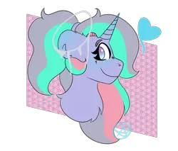 Size: 5400x4600 | Tagged: safe, artist:diane-thorough, derpibooru import, oc, unofficial characters only, pony, unicorn, absurd resolution, art trade, bust, happy, heart, heart eyes, portrait, side view, simple background, solo, transparent background, wingding eyes