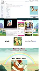 Size: 1920x3514 | Tagged: applejack, artist:twiface, autumn blaze, derpibooru import, rainbow, rest in peace, safe, sage, sounds of silence, terry davis