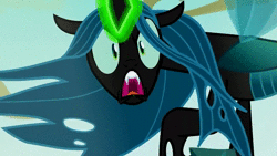 Size: 1280x720 | Tagged: safe, derpibooru import, edit, screencap, queen chrysalis, kaiju, to where and back again, animated, chrysalis encounters heroes, chrysalis is doomed, chrysalis is so utterly boned it's tragic, godzilla, godzilla (monsterverse), godzilla (series), godzilla 2014, monsterverse, roar, she is so screwed!, sound, this will end in pain and/or death, webm