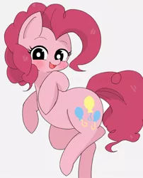 Size: 750x927 | Tagged: safe, artist:manachaaaaaaaa, derpibooru import, pinkie pie, earth pony, pony, blushing, cute, diapinkes, female, looking at you, mare, open mouth, simple background, smiling, solo, white background
