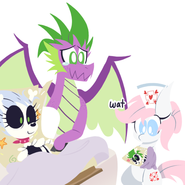 Size: 1000x1000 | Tagged: safe, artist:dragonpone, derpibooru import, nurse redheart, skellinore, spike, oc, dracony, dragon, earth pony, hybrid, pony, skeleton pony, the break up breakdown, adult, adult spike, baby, bed, bipedal, blanket, bone, boots, claws, clothes, confused, crying, cutie mark, dialogue, dragon bones, dragon wings, ear fluff, female, freckles, happy, hooves, horns, hospital bed, interspecies offspring, lineless, male, mare, neckerchief, newborn, offspring, older, older spike, parent:skellinore, parent:spike, parents:dragon bones, shipping, shoes, shoulder freckles, simple background, skeleton, smiling, spread wings, straight, swaddling, tears of joy, teary eyes, transparent background, wat, winged spike, wings