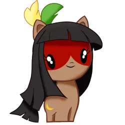 Size: 1500x1500 | Tagged: safe, artist:archooves, derpibooru import, oc, oc:kuruminha, ponified, pony, bangs, brazil, brchan, chibi, cutie mark crew, face paint, indigenous brazilian, nation ponies, simple background, solo, toy, transparent background