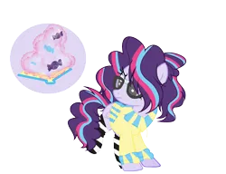 Size: 2156x1660 | Tagged: safe, artist:princessmoonsing, derpibooru import, oc, oc:sweet recipes, unofficial characters only, earth pony, pony, clothes, cutie mark, female, glasses, magical lesbian spawn, mare, offspring, parent:pinkie pie, parent:twilight sparkle, parents:twinkie, simple background, socks, solo, striped socks, sweater, taped glasses, transparent background