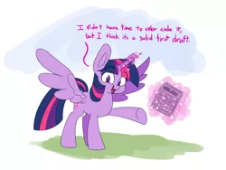 Size: 2000x1500 | Tagged: safe, artist:heir-of-rick, derpibooru import, twilight sparkle, twilight sparkle (alicorn), alicorn, pony, calendar, description is relevant, dialogue, female, levitation, looking at you, magic, mare, planning, raised hoof, smiling, solo, telekinesis