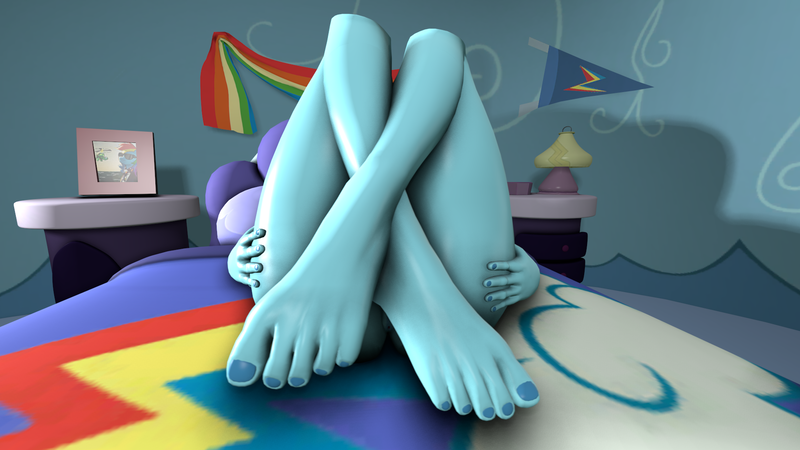 Size: 1920x1080 | Tagged: 3d, anthro, artist:lunalust, asking for it, barefoot, derpibooru import, feet, female, fetish, foot fetish, foot focus, nudity, pegasus, rainbow dash, sexy, solo, source filmmaker, suggestive, toes