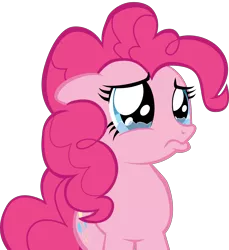 Size: 11042x12060 | Tagged: safe, artist:mrkat7214, derpibooru import, pinkie pie, pony, absurd resolution, crying, dilated pupils, pouting, sad, simple background, solo, teary eyes, transparent background, vector