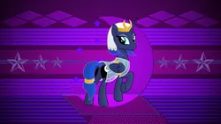 Size: 3840x2160 | Tagged: safe, artist:kopcap94, artist:laszlvfx, derpibooru import, edit, princess luna, alicorn, pony, accessory swap, clothes, clothes swap, female, looking back, lunambula, solo, underhoof, wallpaper, wallpaper edit