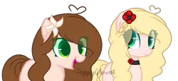 Size: 1569x719 | Tagged: safe, artist:poppyglowest, derpibooru import, oc, oc:lilly, oc:poppy glowest, earth pony, pony, female, flower, flower in hair, mare, simple background, solo, transparent background