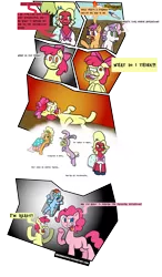 Size: 1741x2991 | Tagged: animal costume, apple bloom, applejack, applejewel, artist:sneshneeorfa, big macintosh, brotherhooves social, bunny costume, clothes, comic, costume, crossdressing, derpibooru import, fanfic:cupcakes, insanity, orchard blossom, pinkie pie, plane, rainbow dash, rocket, safe, scootaloo, sweetie belle