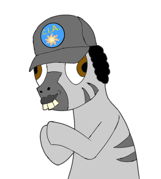 Size: 900x1000 | Tagged: artist:anonymous, cia, derpibooru import, glow, hand, hat, meme, /mlpol/, rubbing, safe, simple background, solo, terry davis, transparent background, zebra