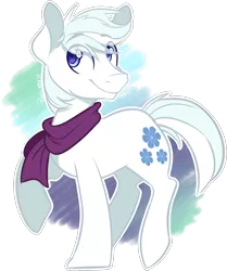 Size: 1111x1331 | Tagged: safe, artist:pixelyte, derpibooru import, double diamond, earth pony, pony, clothes, male, scarf, simple background, smiling, solo, stallion, transparent background