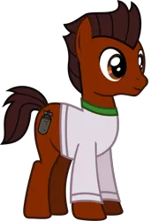 Size: 948x1385 | Tagged: safe, artist:lightningbolt, derpibooru import, ponified, earth pony, pony, .svg available, all time low, clothes, frown, hair over one eye, long sleeves, male, mohawk, rian dawson, shirt, short tail, simple background, smiling, solo, stallion, standing, svg, transparent background, vector