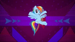 Size: 3840x2160 | Tagged: safe, artist:birthofthepheonix, artist:embersatdawn, artist:laszlvfx, derpibooru import, edit, rainbow dash, pegasus, pony, abstract background, cutie mark, female, solo, vector, wallpaper, wallpaper edit