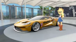 Size: 1079x606 | Tagged: safe, artist:forzaveteranenigma, derpibooru import, screencap, applejack, fanfic:equestria motorsports, equestria girls, equestria girls series, car, female, ford, ford gt, forza horizon, forza horizon 3, itasha, mare, solo