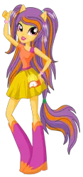 Size: 1244x2656 | Tagged: safe, artist:rosesweety, derpibooru import, equestria girls, boots, clothes, long hair, lori robin hood, pigtails, regal academy, shoes, simple background, skirt, solo, transparent background, vector