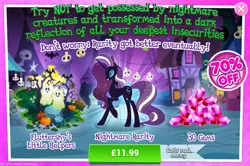 Size: 794x526 | Tagged: advertisement, costs real money, derpibooru import, gameloft, gem, halloween, holiday, nightmare night, nightmare rarity, official, safe, sale, solo