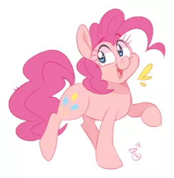 Size: 630x646 | Tagged: safe, artist:pixelyte, derpibooru import, pinkie pie, earth pony, pony, simple background, solo, white background