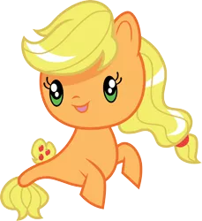 Size: 3000x3277 | Tagged: applejack, artist:cloudyglow, blonde, chibi, cute, cutie mark crew, derpibooru import, hatless, jackabetes, missing accessory, safe, seaponified, seapony applejack, seapony (g4), simple background, solo, species swap, toy, transparent background