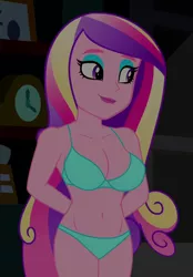 Size: 844x1212 | Tagged: suggestive, derpibooru import, edit, edited screencap, editor:ah96, screencap, princess cadance, equestria girls, friendship games, arm behind back, belly button, bra, breast edit, breasts, busty princess cadance, cleavage, clothes, cropped, dean cadance, female, green underwear, hands behind back, panties, solo, solo female, stupid sexy princess cadance, underwear, underwear edit