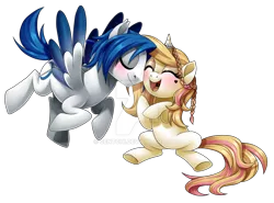 Size: 1024x757 | Tagged: safe, artist:centchi, derpibooru import, oc, oc:crystal wishes, oc:silent knight, unofficial characters only, pegasus, pony, unicorn, blushing, deviantart watermark, female, male, mare, obtrusive watermark, oc x oc, shipping, simple background, stallion, straight, transparent background, watermark