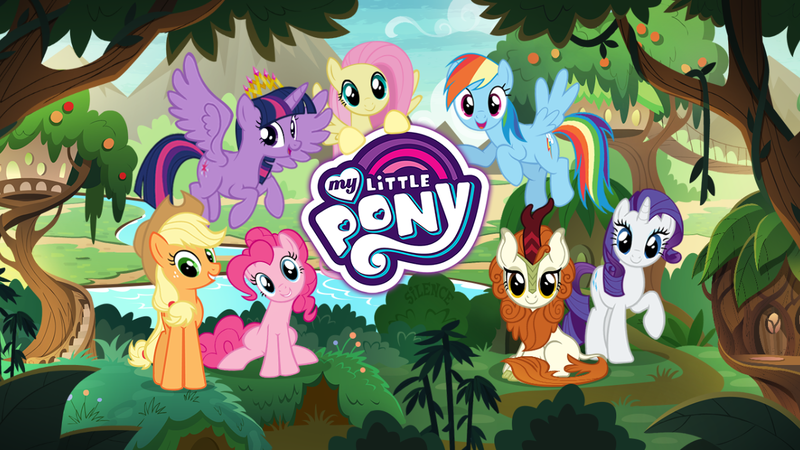 Size: 1280x720 | Tagged: alicorn, applejack, autumn blaze, derpibooru import, fluttershy, game, gameloft, kirin, mane six, my little pony logo, pinkie pie, rainbow dash, rarity, safe, sounds of silence, twilight sparkle, twilight sparkle (alicorn)