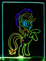 Size: 750x1000 | Tagged: acrilic plastic, acrylic glass, acrylic plastic, acrylight, applejack, artist:malte279, craft, derpibooru import, engraving, led, safe, solo