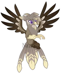 Size: 1296x1560 | Tagged: artist:owl-clockwork, base used, classical hippogriff, derpibooru import, hippogriff, hybrid, interspecies offspring, male, obtrusive watermark, oc, oc:hawk, offspring, parent:dumbbell, parent:gilda, parents:gildabell, safe, simple background, spread wings, transparent background, unofficial characters only, watermark, wings